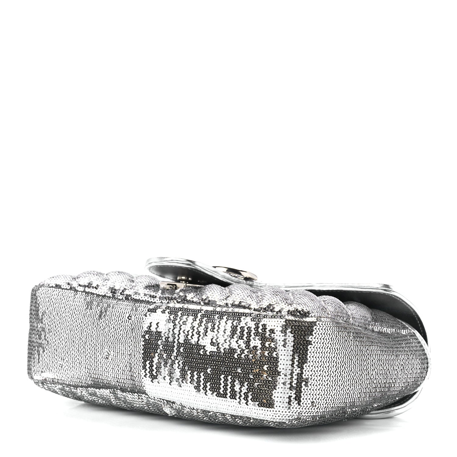 Gucci Sequin Matelasse Small GG Marmont Shoulder Bag Silver 10 of 12