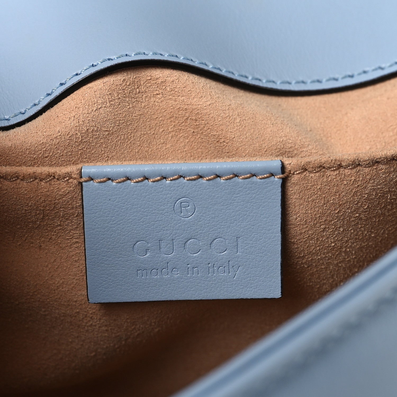 Gucci Calfskin Matelasse Mini GG Marmont Shoulder Bag Porcelain Light Blue 6 of 10