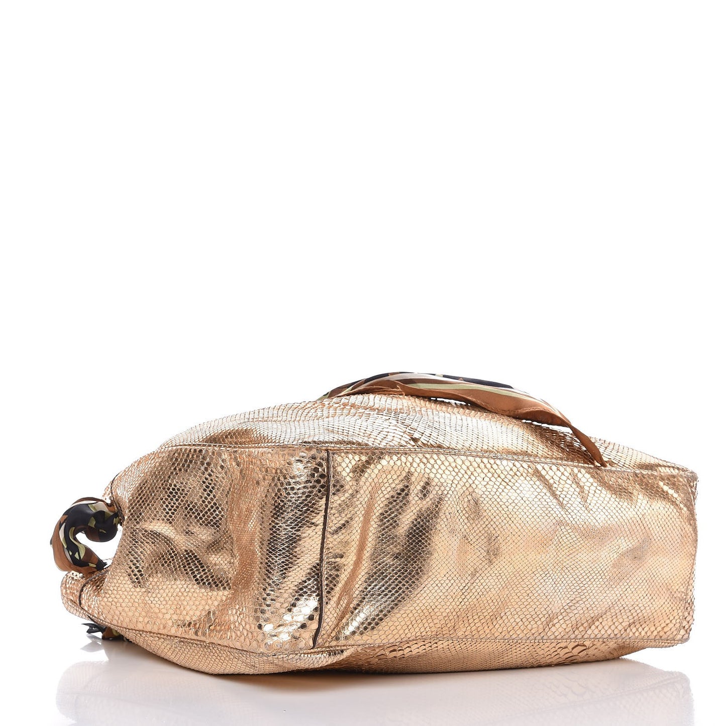 Metallic Python Large Positano Tote Gold