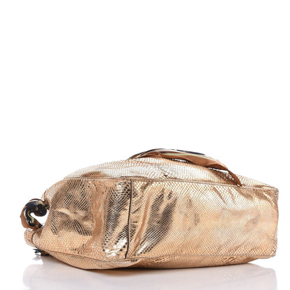 Gucci Metallic Python Large Positano Tote Gold 4 of 11