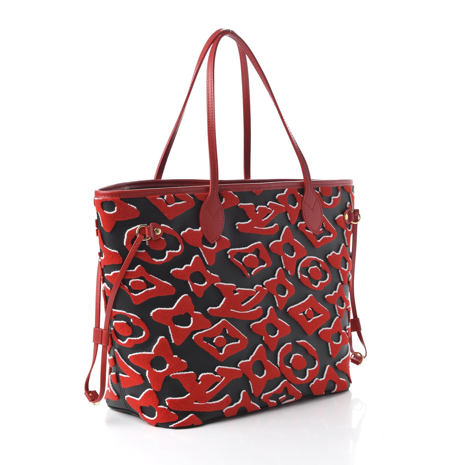 Louis Vuitton X UF Tufted Monogram Neverfull MM Black Red 4 of 10