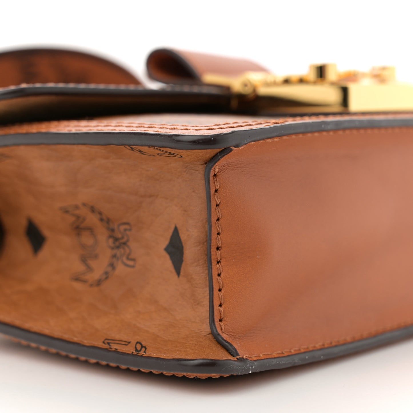 Visetos Calfskin Monogram Mini Tracy Crossbody Bag Cognac