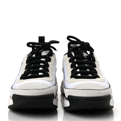 Chanel Velvet Calfskin Mixed Fibers CC Sneakers 38 White Black 2 of 9