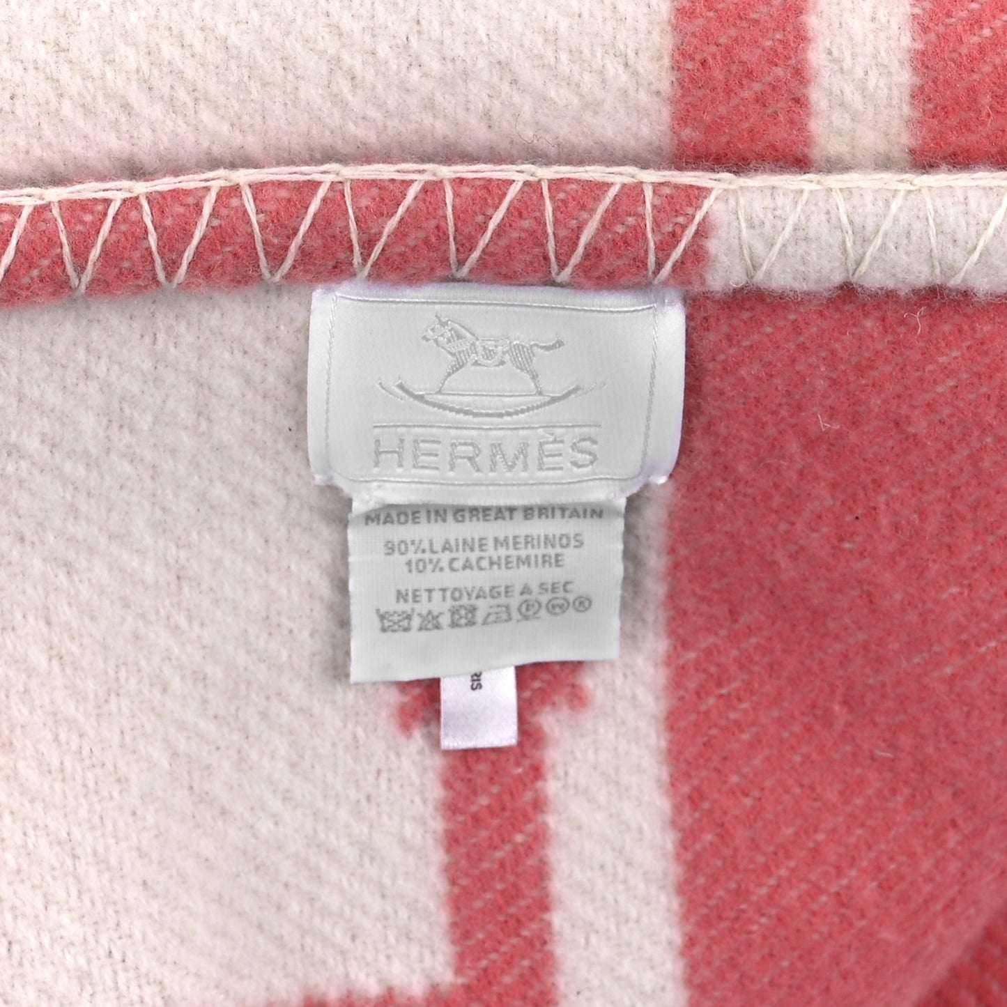 Wool Cashmere Avalon Baby Blanket Rose Airelle White