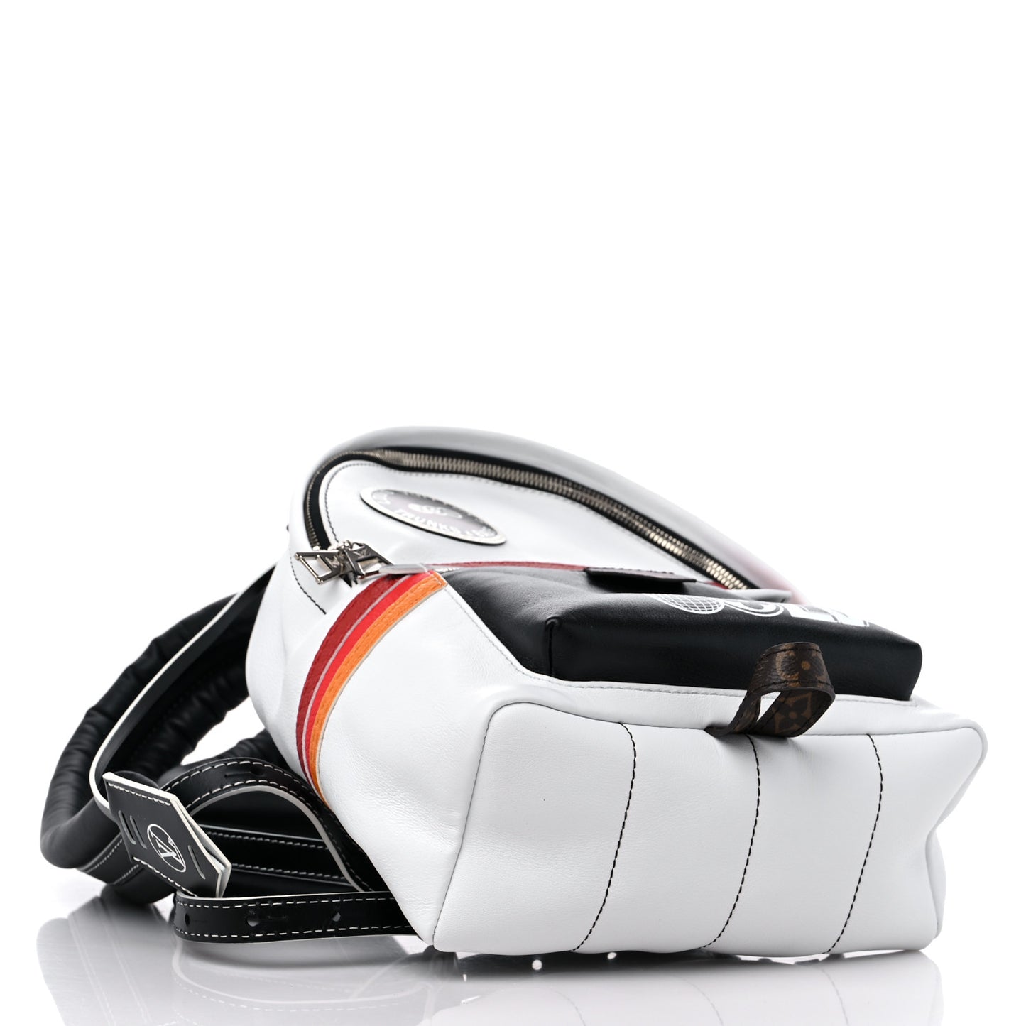 Calfskin Monogram LV Airline Palm Springs Backpack PM White