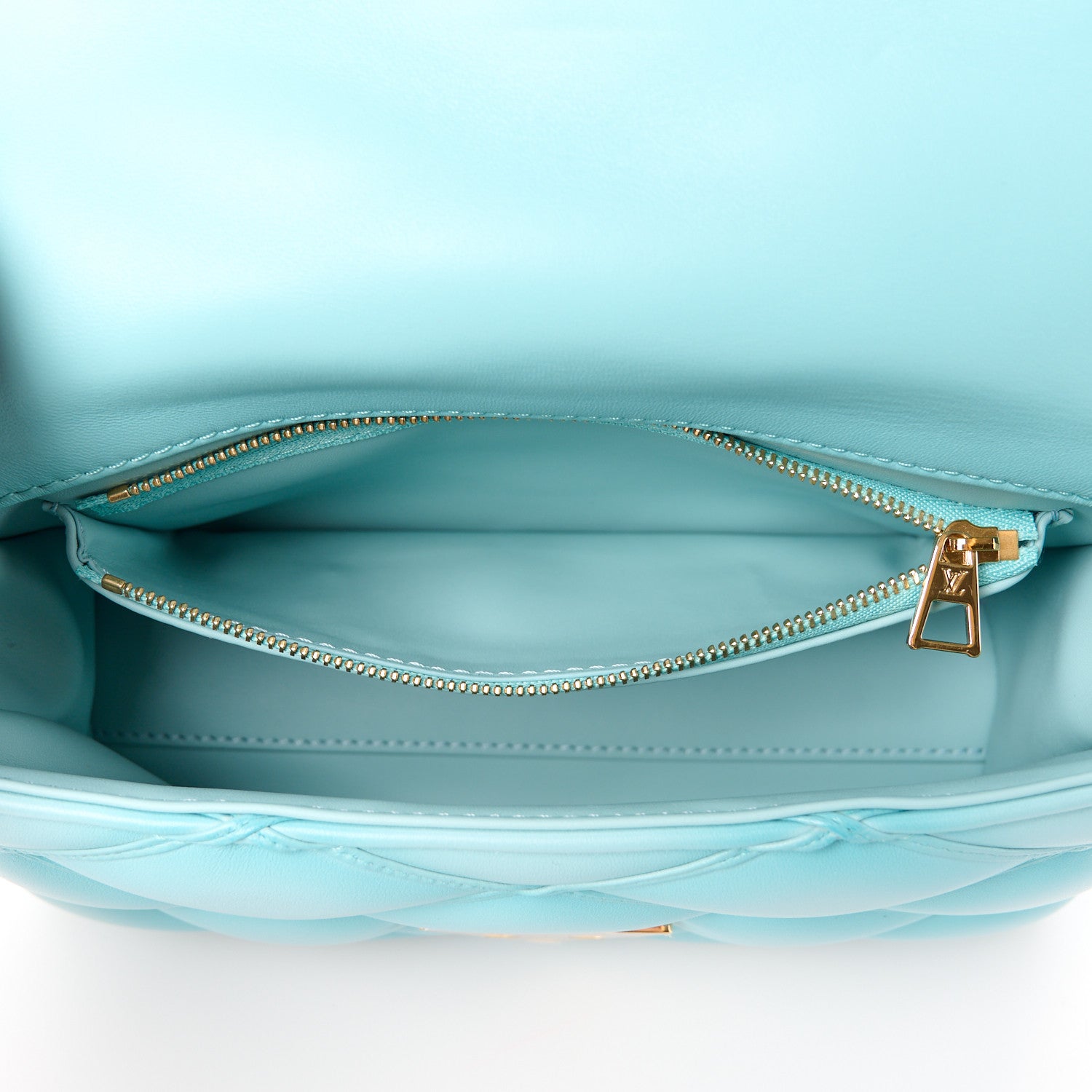 Louis Vuitton LOUIS VUITTON Lambskin Malletage Top Handle GO-14 MM Lagoon 7 of 12
