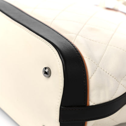 Chanel Lambskin Quilted Country Club Tote White Black 11 of 15