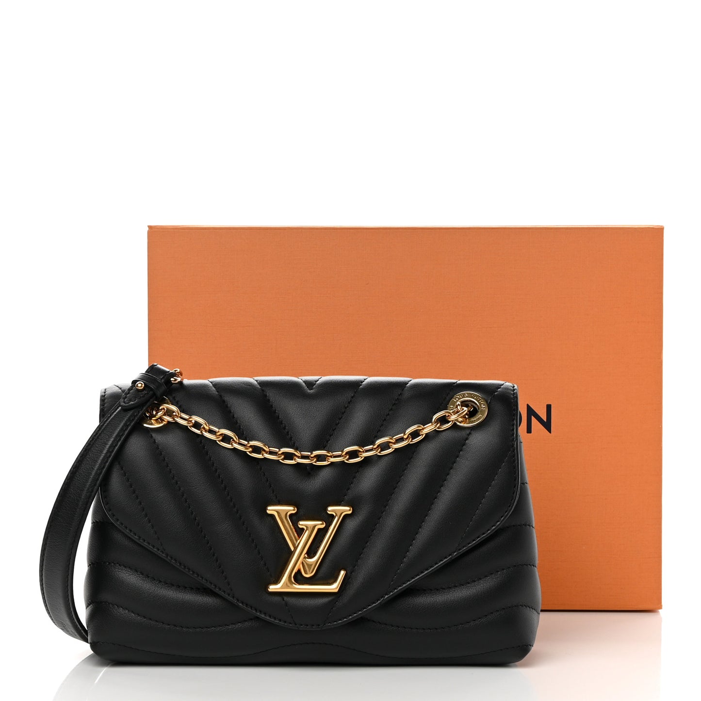 Calfskin LV New Wave Chain Bag Black