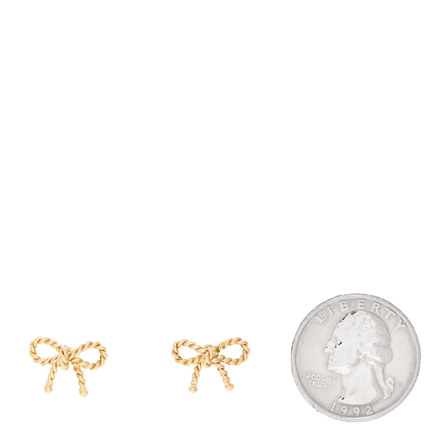 Tiffany 18K Yellow Gold Twist Bow Earrings 2 of 6