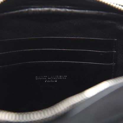 Saint Laurent Grain De Poudre Matelasse Monogram Mini Lou Camera Bag Dark Smog 9 of 12