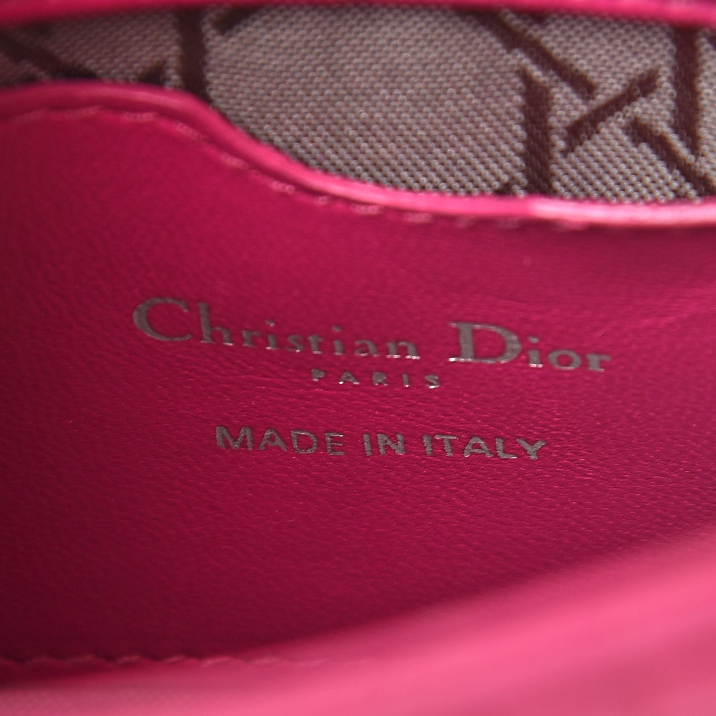 Lambskin Cannage Nano Lady Dior Fuchsia