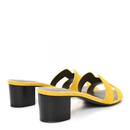 Hermes Suede Goatskin Oasis Sandals 41 Jaune Sable 5 of 10