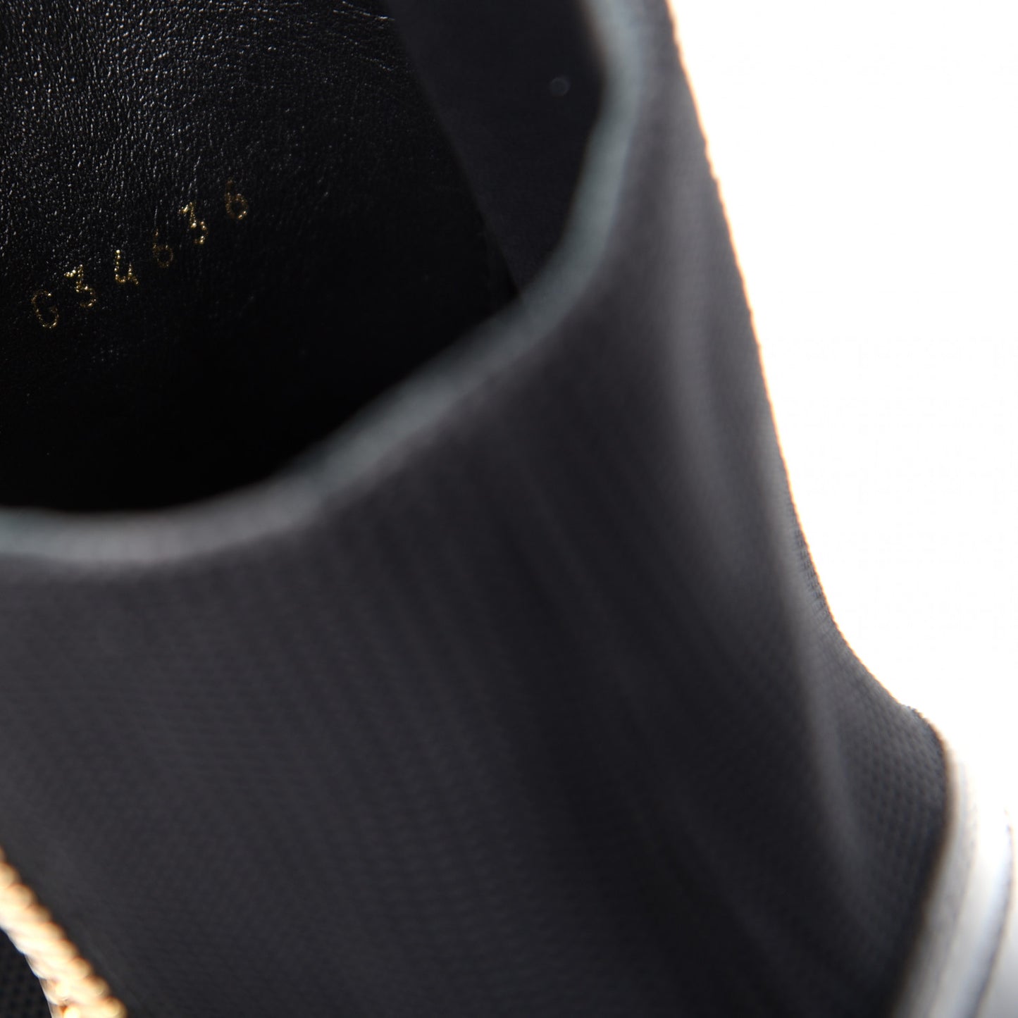 Knit Patent Calfskin Cap Toe Short Boots 37.5 Black