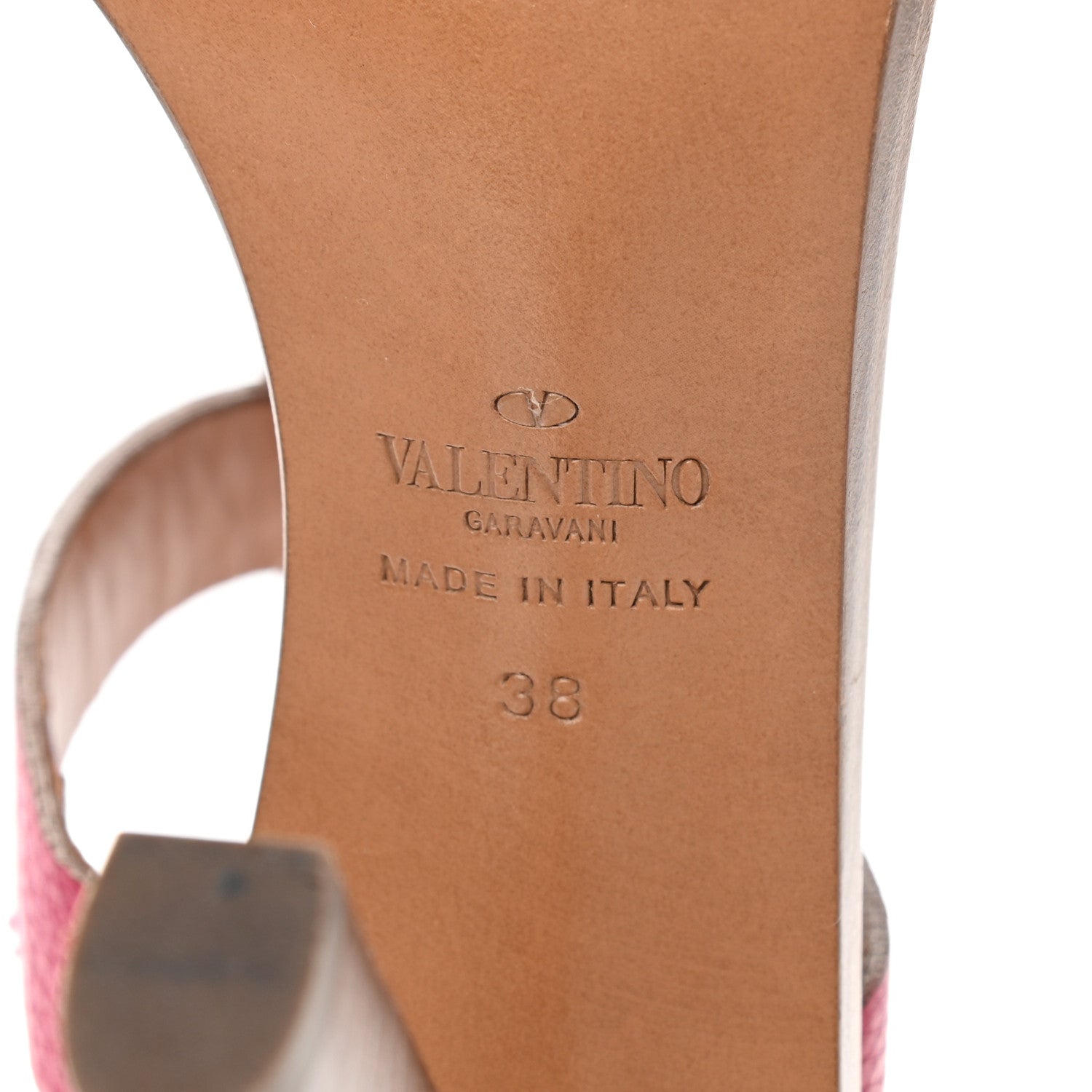 Valentino Garavani Calfskin Scarab Heeled Sandals 38 Cyclamin 7 of 9