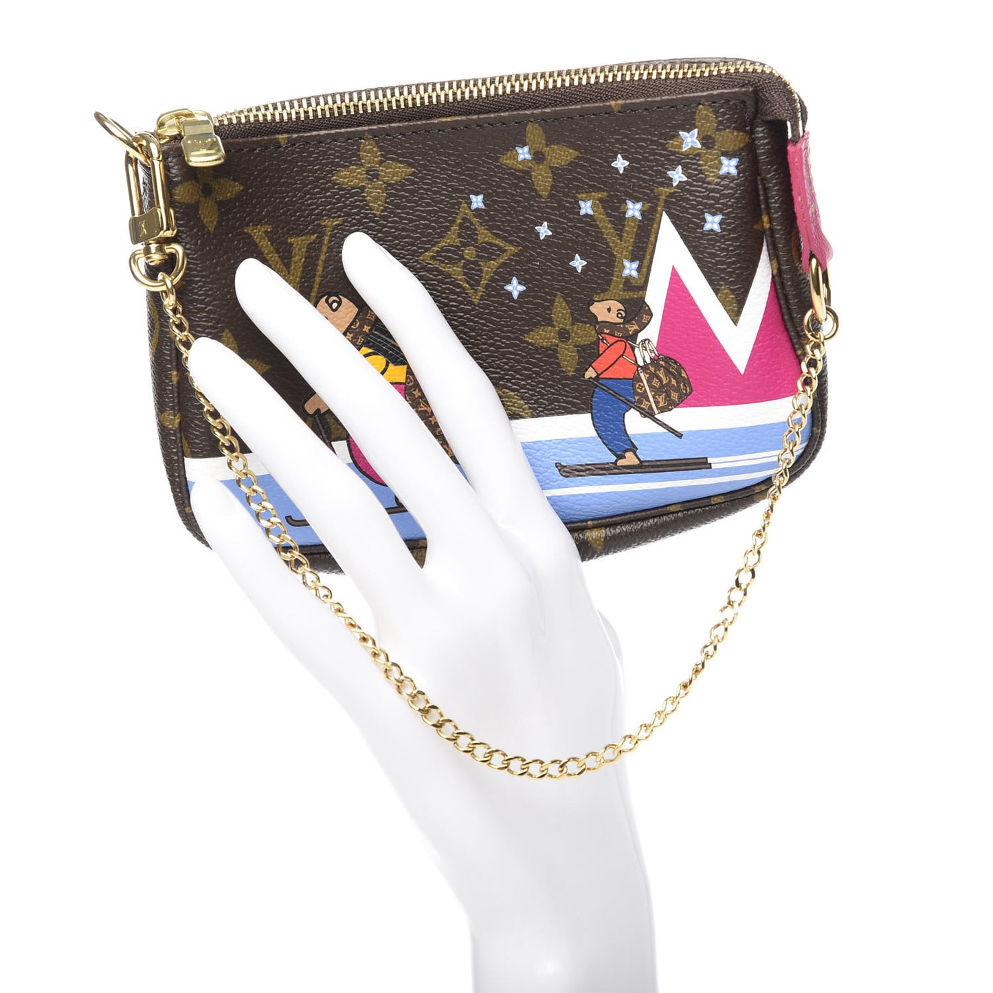 Monogram 2018 Christmas Animation Mini Bears Pochette Accessories