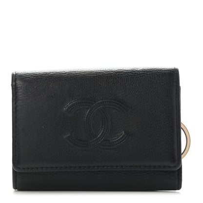 Chanel Goatskin CC 4 Key Holder Black 1 of 12
