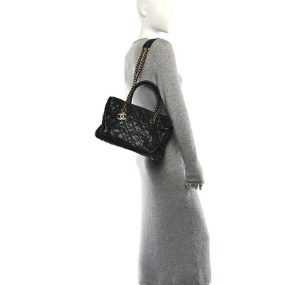 Chanel Glazed Caviar Quilted Small Shiva Tote Tote Black 2 of 10