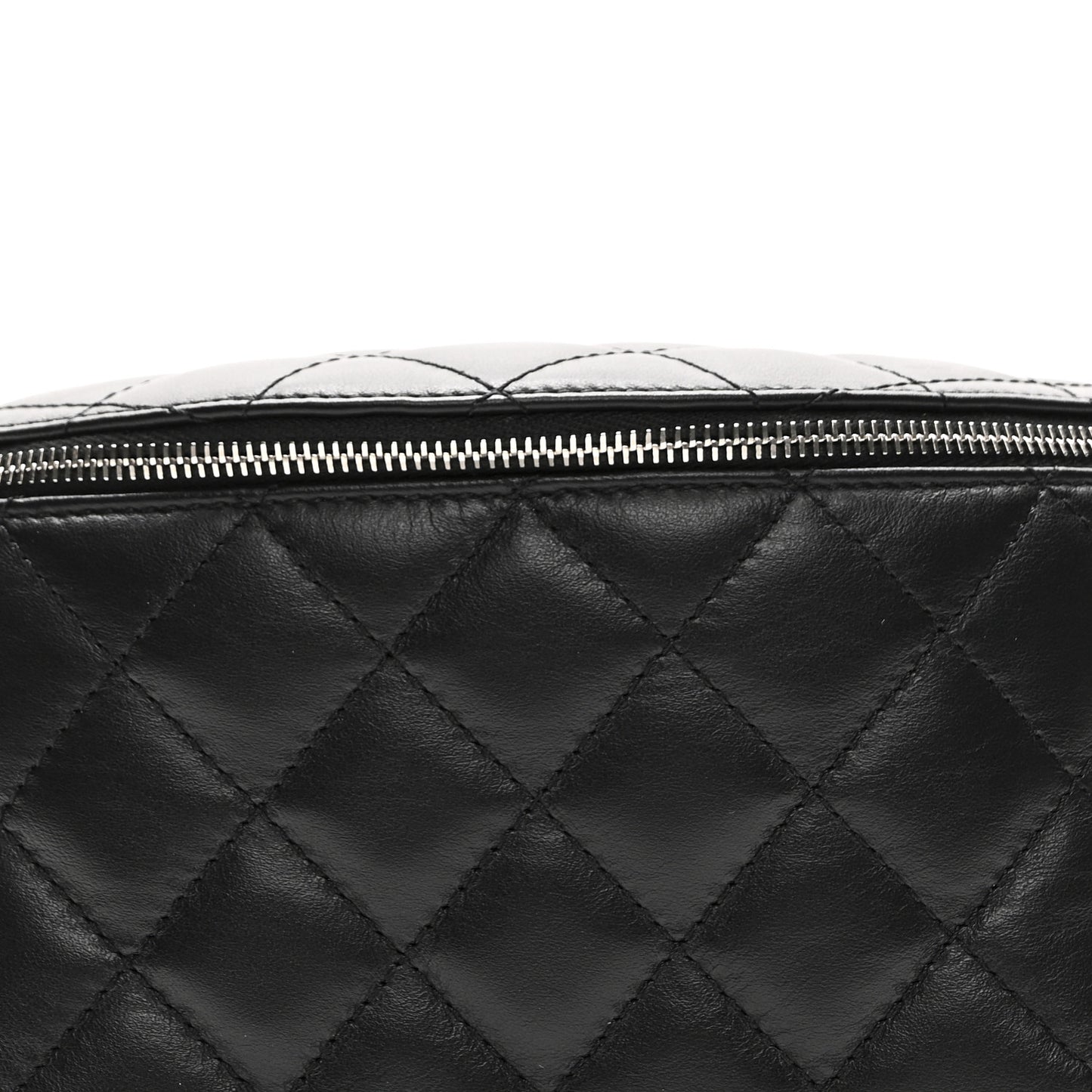 Calfskin Quilted Waist Belt Bag Black