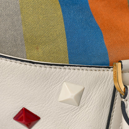 Fendi Calfskin Studded Medium B Fab Drawstring Tote Milk Multicolor 11 of 11