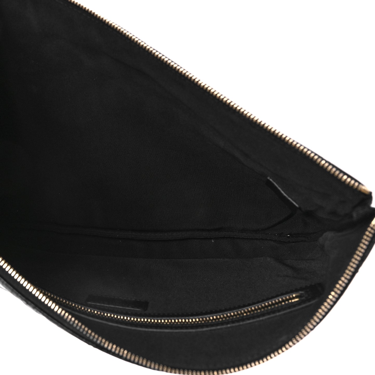Shiny Crumpled Calfskin Quilted Medium Night by the C Pouch Clutch Black
