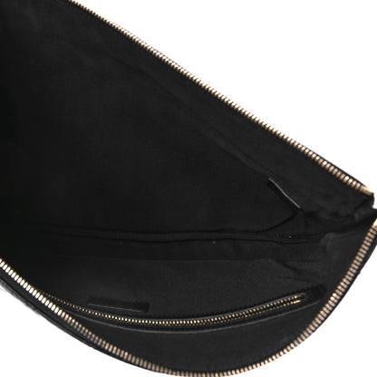 Chanel Shiny Crumpled Calfskin Quilted Medium Night by the C Pouch Clutch Black 5 of 10