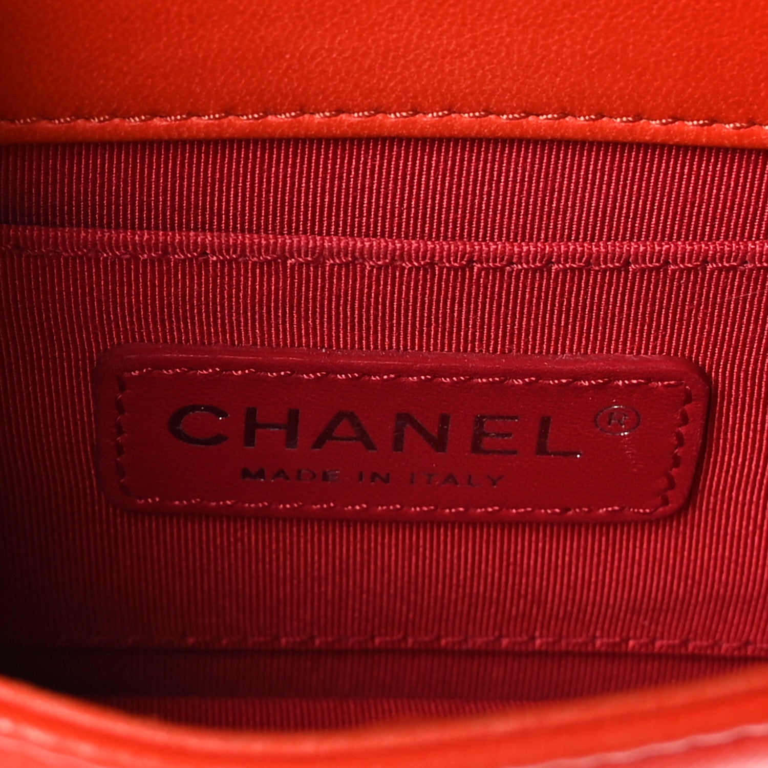 Chanel Plexiglass Patent Mini Boy Brick Flap Orange Red 6 of 10