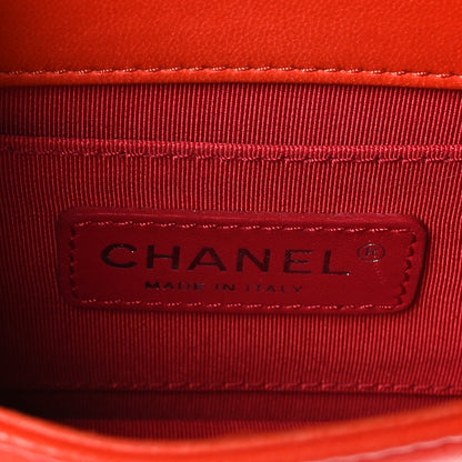 Chanel Plexiglass Patent Mini Boy Brick Flap Orange Red 6 of 10
