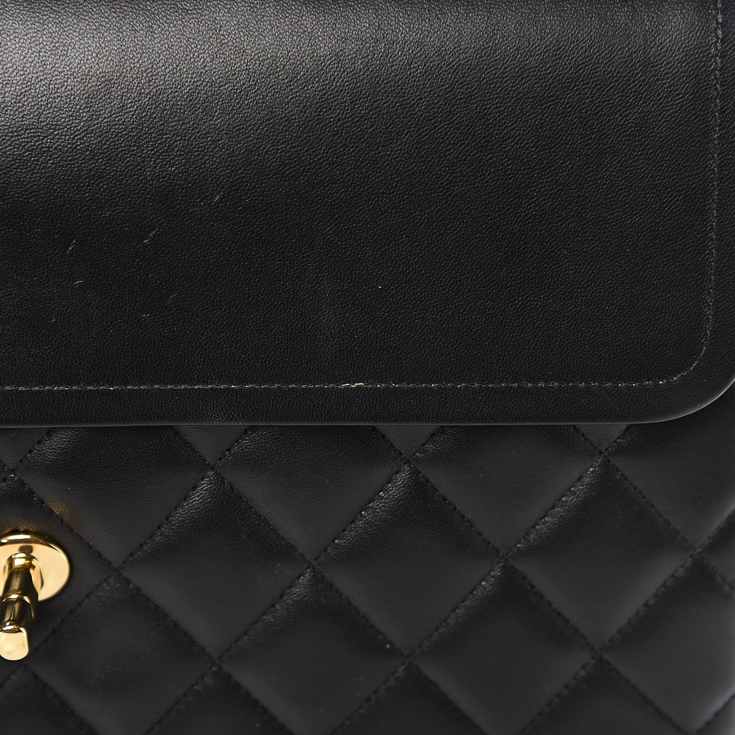 Lambskin Quilted Jumbo Double Flap Black