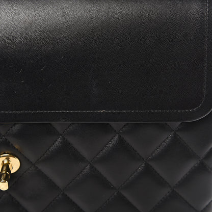 Chanel Lambskin Quilted Jumbo Double Flap Black 13 of 16