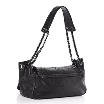 Chanel Calfskin Diamond Stitch Accordion Flap Black 3 of 14