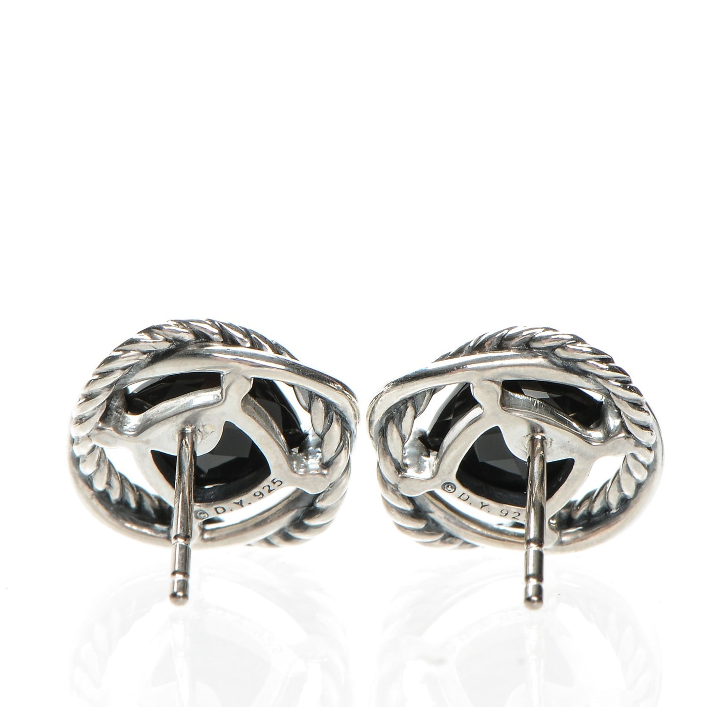 Sterling Silver Black Onyx 7mm Infinity Earrings