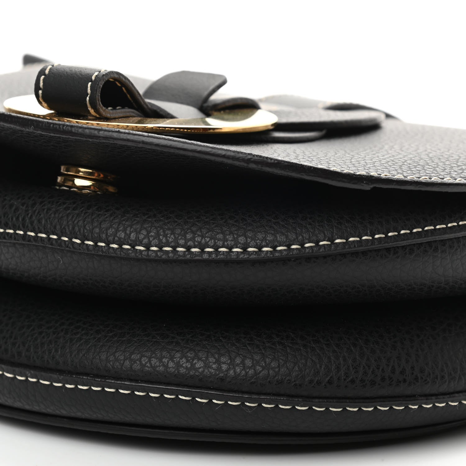 Chloe Grained Calfskin Small Darryl Saddle Crossbody Bag Black 9 of 9