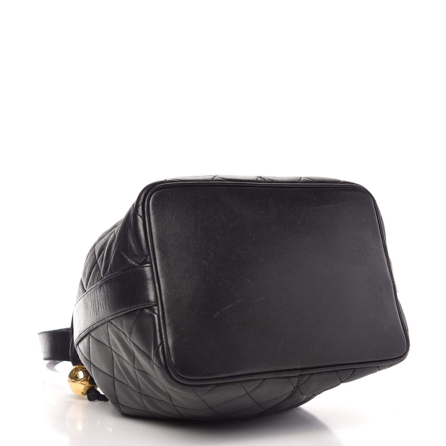 Chanel Lambskin Quilted Drawstring Shoulder Bag Black 4 of 10