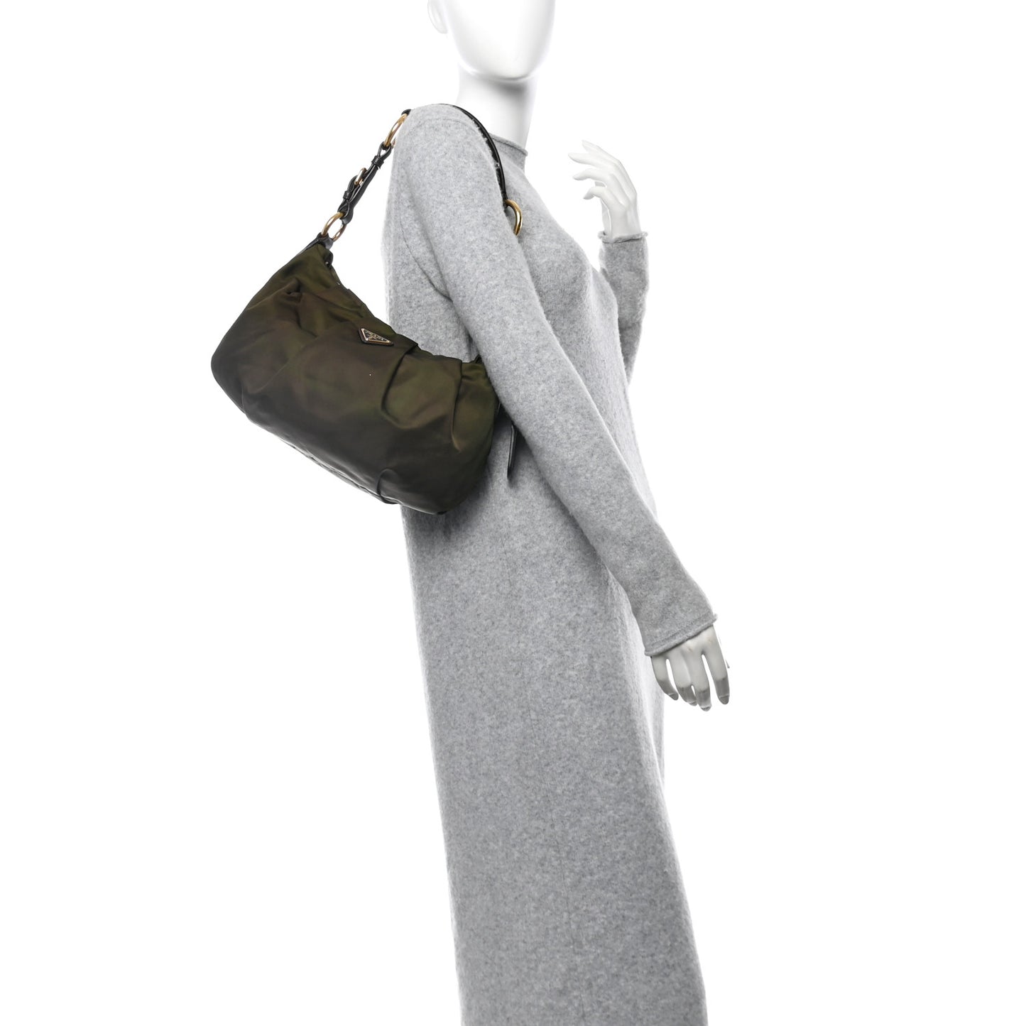Tessuto Nylon Vitello Daino Hobo Bruciato