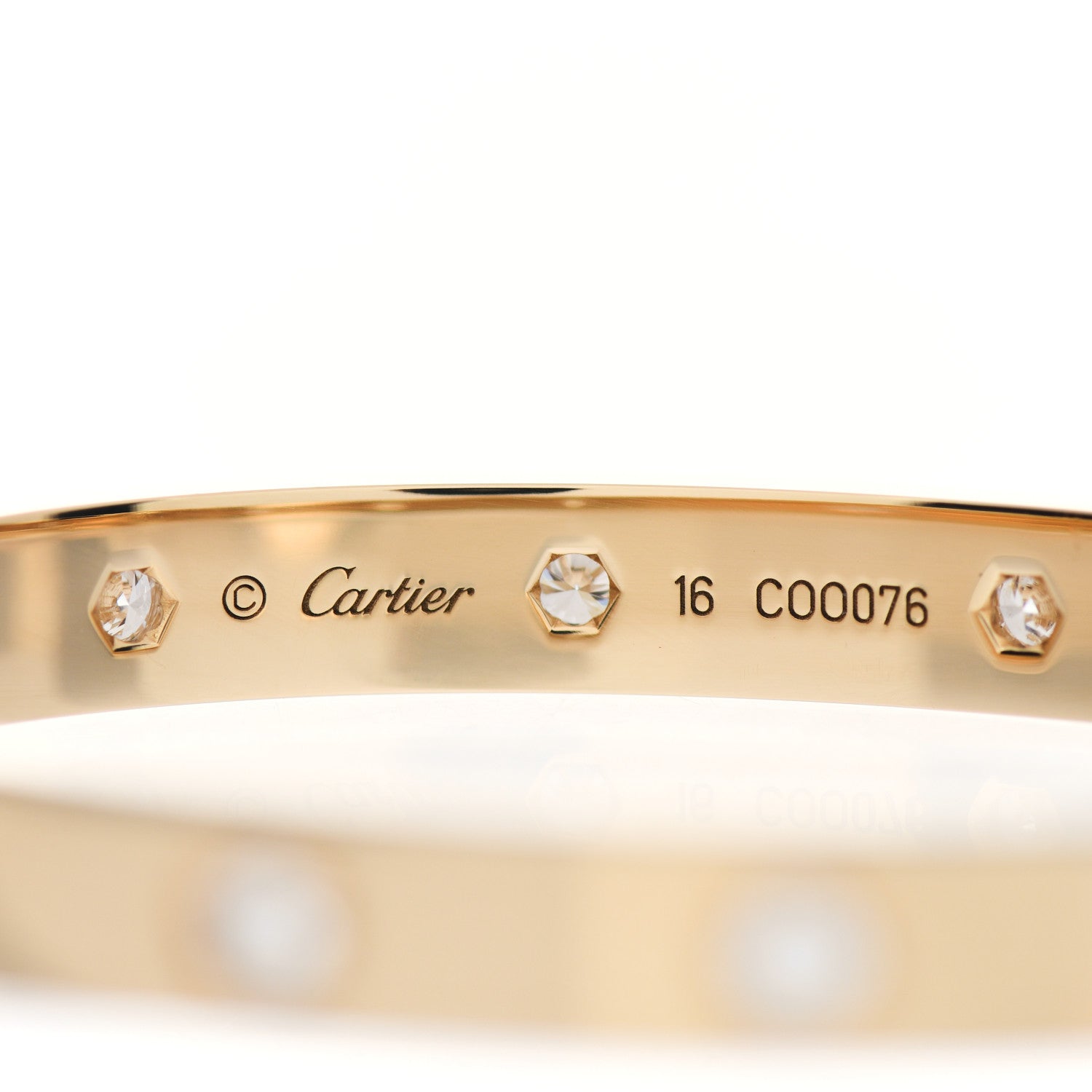 Cartier 18K Yellow Gold 10 Diamond LOVE Bracelet 16 4 of 4