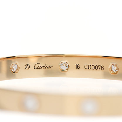 Cartier 18K Yellow Gold 10 Diamond LOVE Bracelet 16 4 of 4