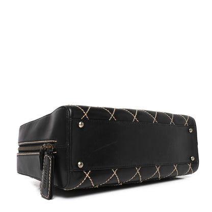 Chanel Calfskin Wild Stitch Top Handle Bag Black 4 of 10