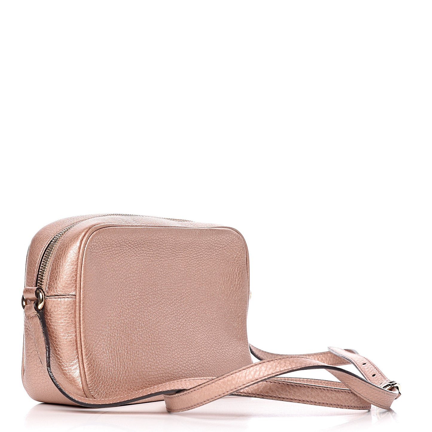 Metallic Pebbled Calfskin Small Soho Disco Bag Pink