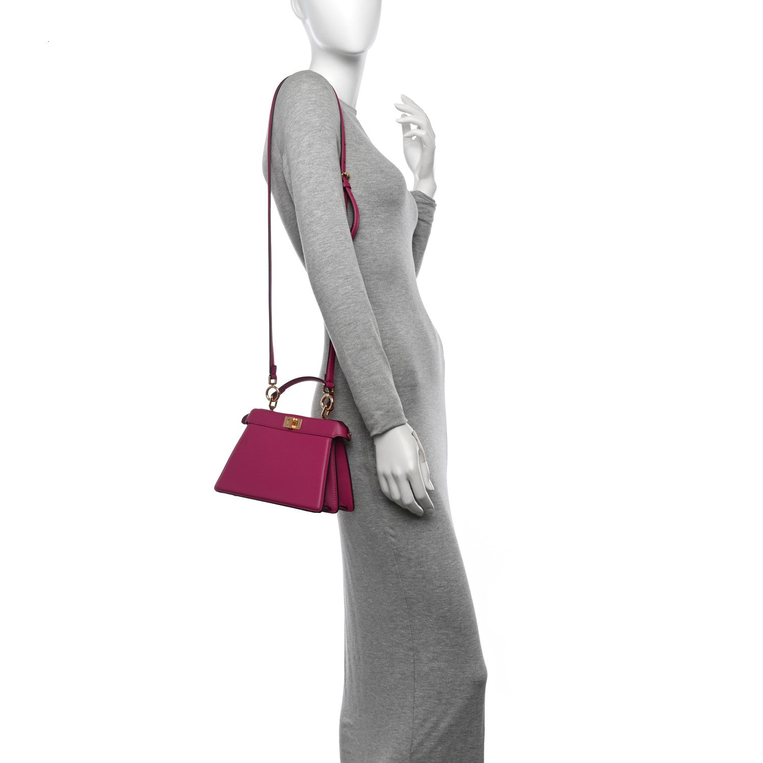 Fendi Shiny Nappa Petite Peekaboo I SEE U Satchel Ciclamino Pilar 2 of 11