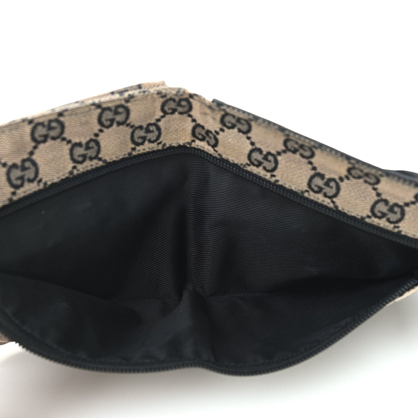 GG Monogram Double Pocket Belt Bag Black Beige