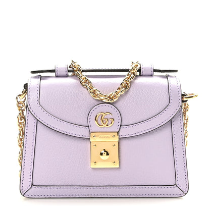 Gucci Textured Dollar Calfskin Mini Ophidia Padlock Top Handle Chain Shoulder Bag Lapis 1 of 10