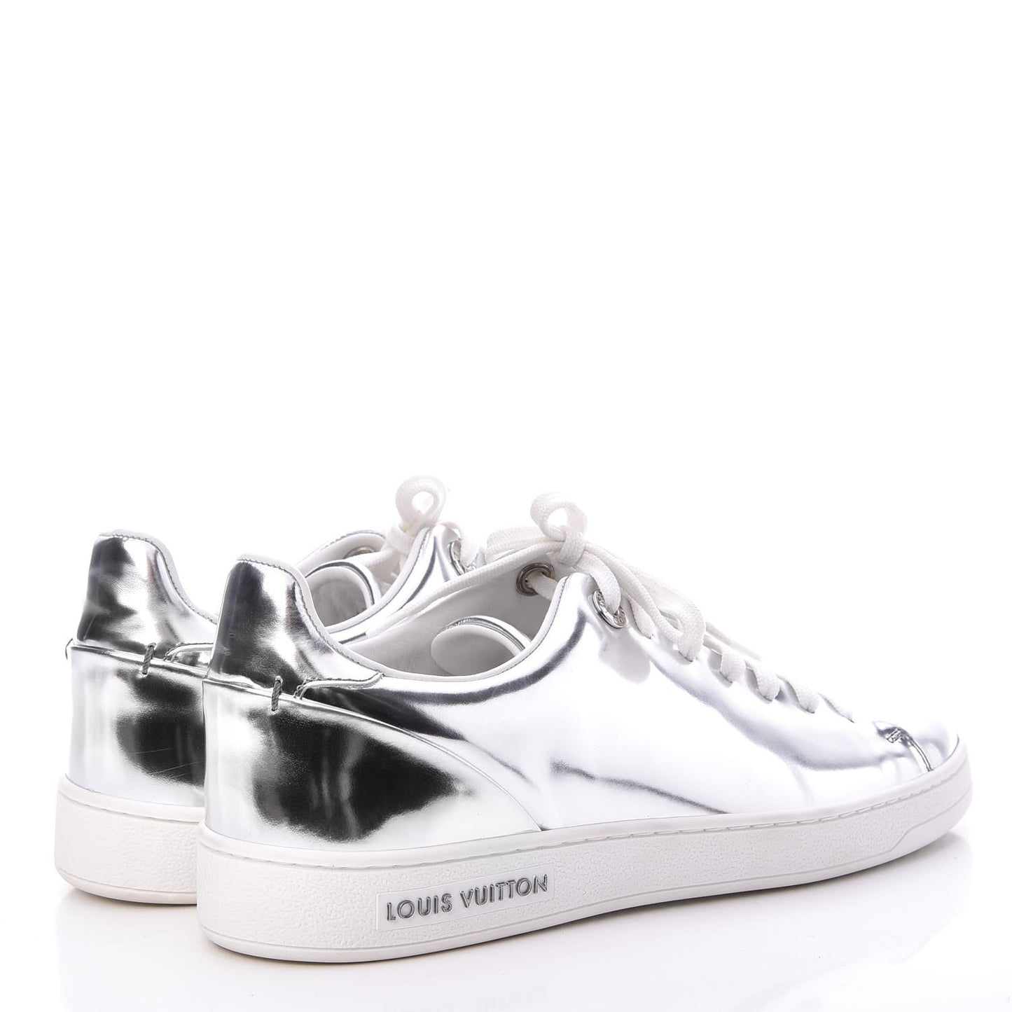 Metallic Calfskin Frontrow Sneakers 37.5 Silver
