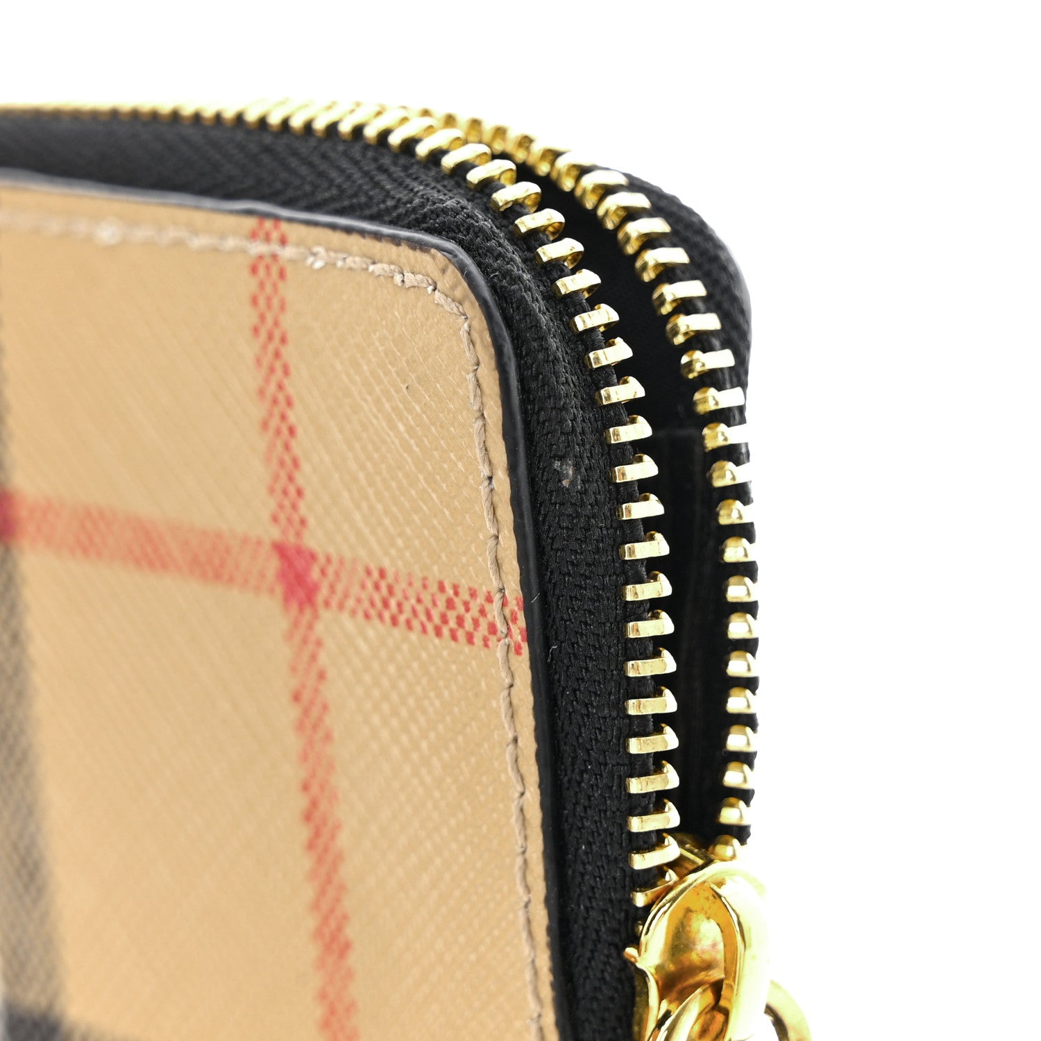 Burberry Check Calfskin Zip Card Case Holder Black 10 of 10