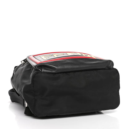 Fendi Nylon Vitello Century Logo Backpack Black 4 of 11