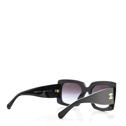 Chanel Acetate Rectangle Sunglasses 5435 Black 4 of 7