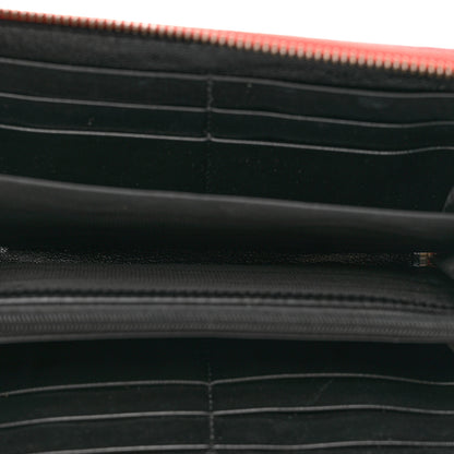 Gucci Vintage Effect Calfskin Matelasse Diagonal Torchon GG Marmont Zip Around Wallet Black Romantic Cherry 5 of 9