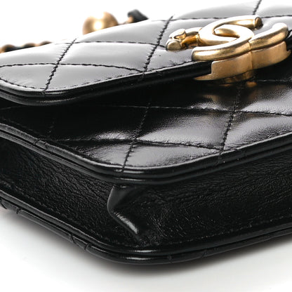 Chanel Calfskin Quilted Perfect Fit Coin Purse With Chain Black 9 of 12
