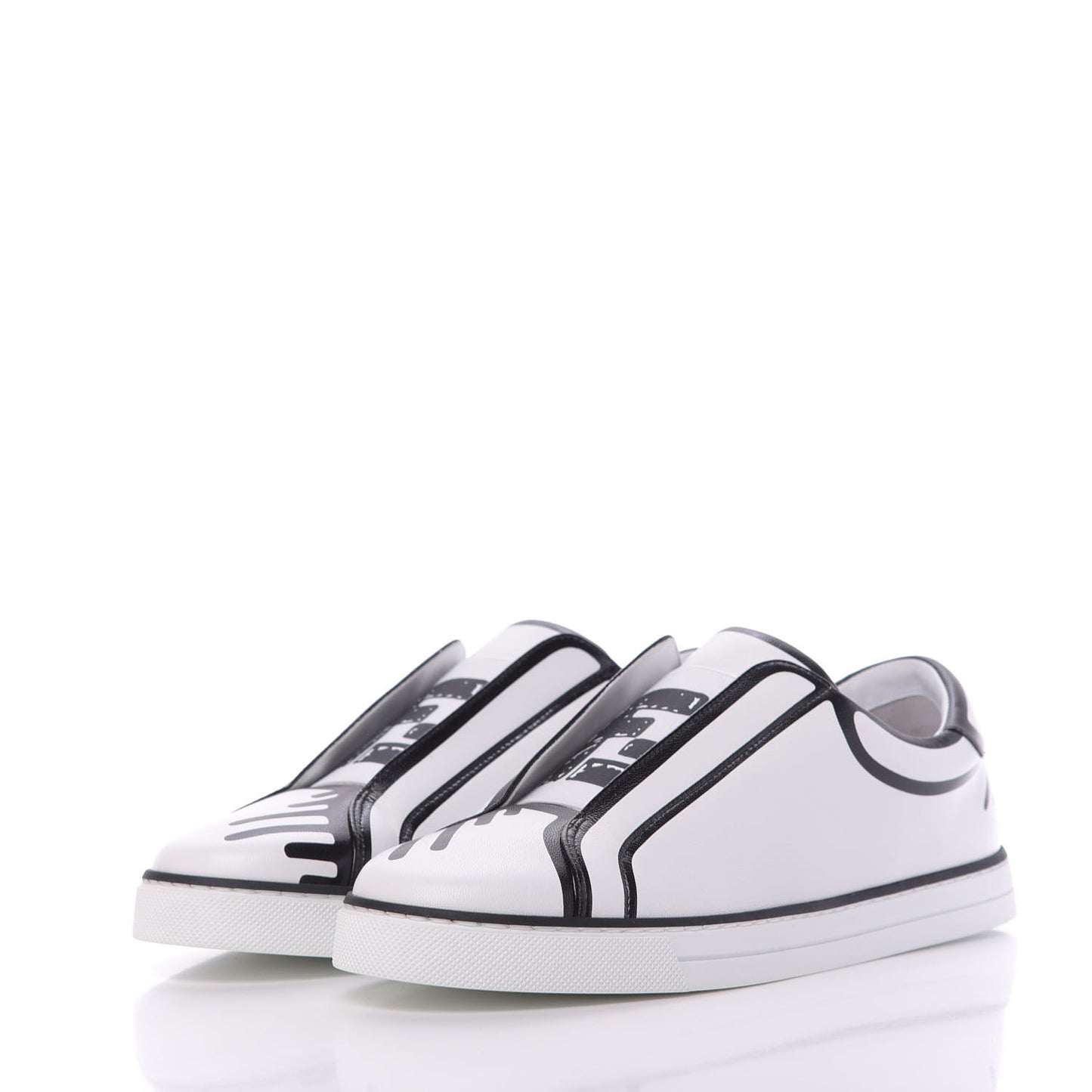 X JOSHUA VIDES Nappa Rockoclick Slip On Sneakers 37.5 Snow White Black