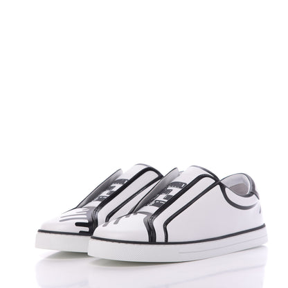 Fendi X JOSHUA VIDES Nappa Rockoclick Slip On Sneakers 37.5 Snow White Black 2 of 10