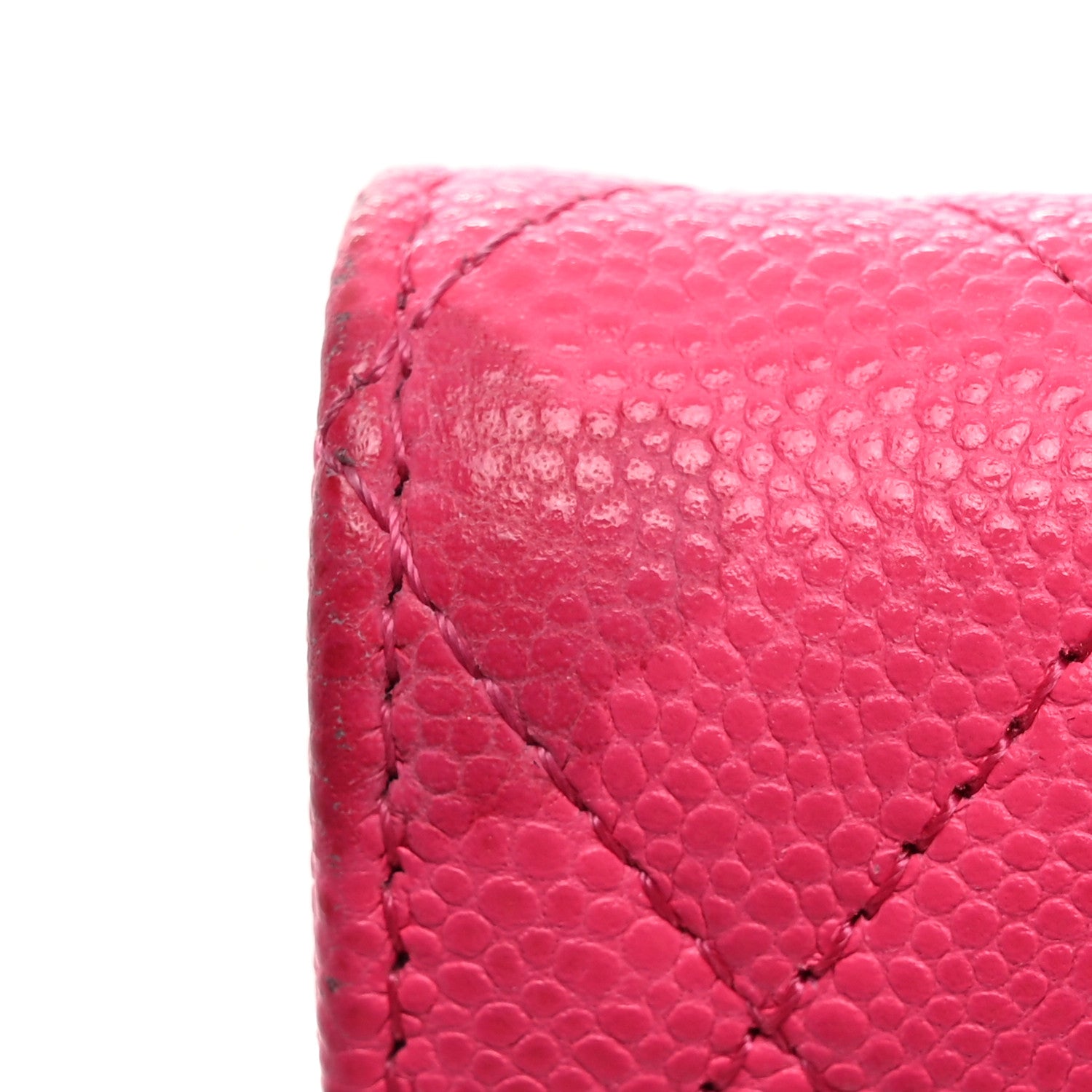Chanel Caviar Quilted Flap Card Holder Wallet Fuchsia 9 of 10